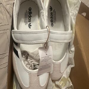 Adidas White and Black Mary Jane Shoes